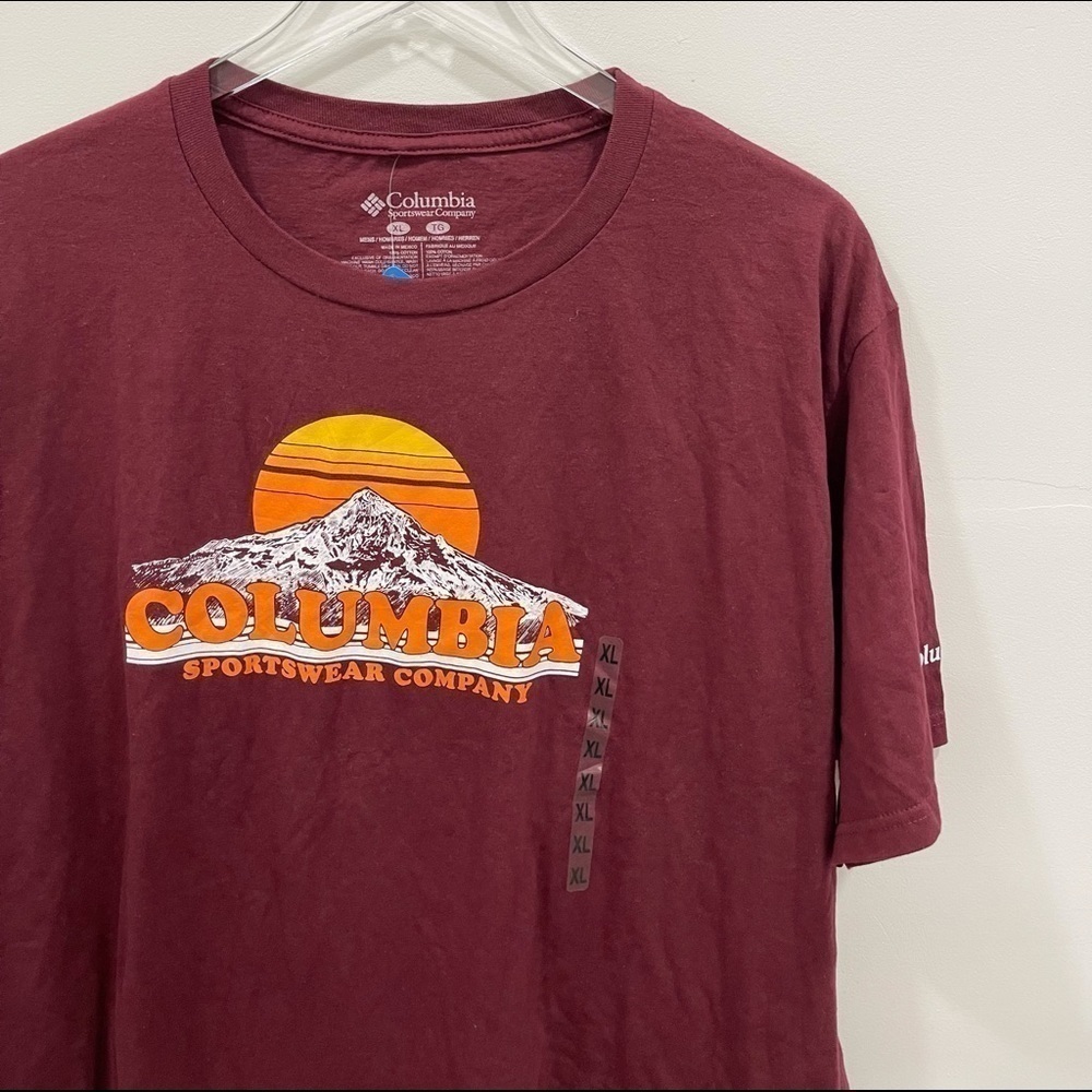 Columbia Short Sleeve T-Shirt Rich Wine XL Cotton